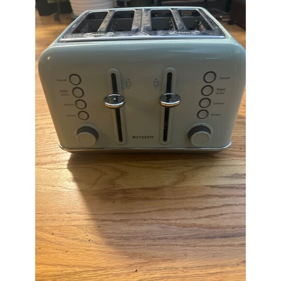buydeem retro bagel 4Slice Toaster Extra Wide Slots Stainless Steel Mellow Green - Picture 4 of 9